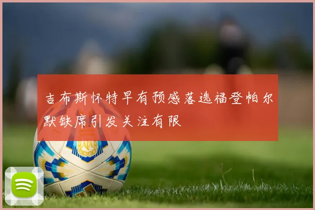吉布斯怀特早有预感落选福登帕尔默缺席引发关注有限